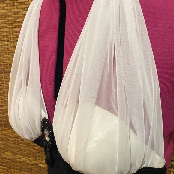 VNTG Savoy’s 1980s black white Madonna, Marilyn Monroe sexy dress L - Picture 4 of 12